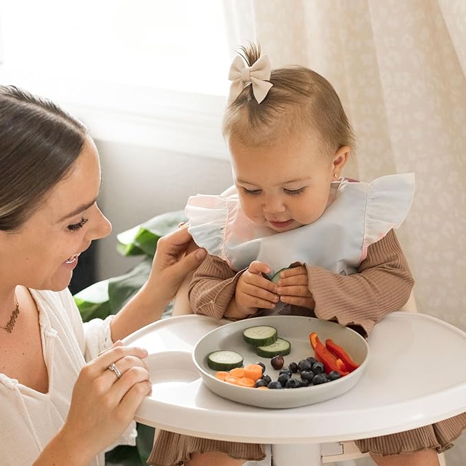 Tiny Twinkle Mess Proof Baby Bib - Waterproof & Lightweight Baby-Led Weaning Apron | 100% Recycled Polyester, Easy Clean & Machine Washable (Cotton Candy, Small 6-24 Months)-BubblyBeeBaby