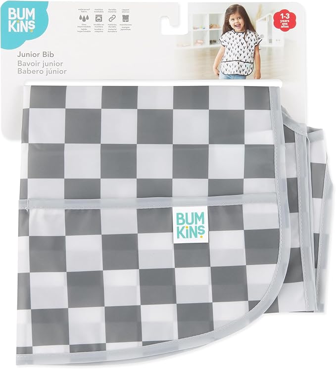 Bumkins Bibs - Toddler Bibs, Waterproof, Large for 1-3 Years, Short Sleeve-BubblyBeeBaby