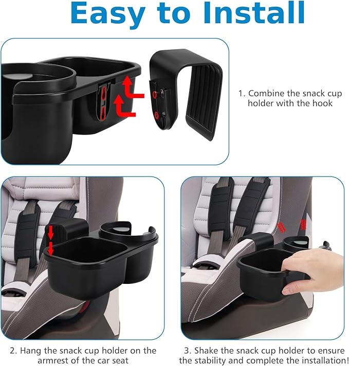 Accmor Child Cup Holder Snack Tray for Convertible Car Seats, Universal Child Cup Holder Compatible with Most Baby Car Seat Models-BubblyBeeBaby