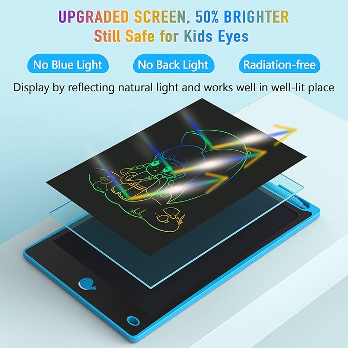 Hockvill LCD Writing Tablet for Kids 8.8 Inch, Toys for Girls Boys Drawing Pad for 3 4 5 6 7 Year Old Kids Toys, Children’s Day Gift Toddler Doodle Board Travel Essentials, Birthday Gift for Children-BubblyBeeBaby