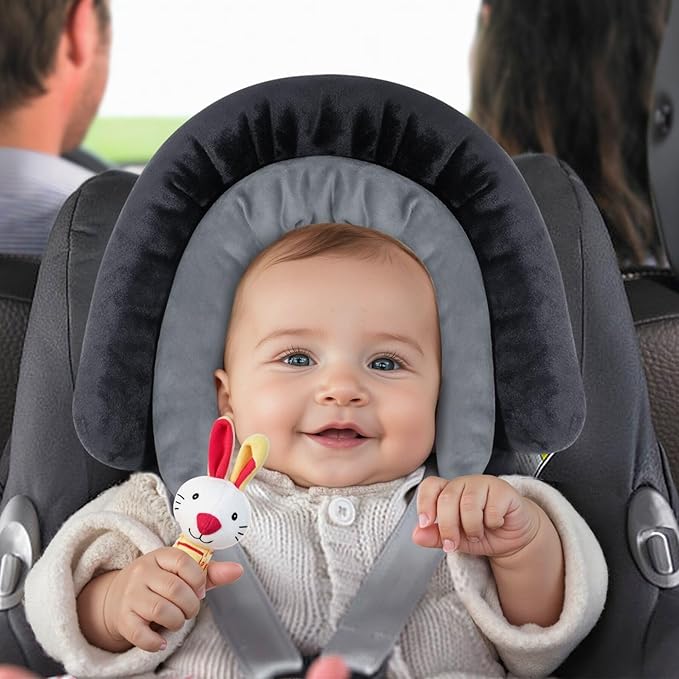 COOLBEBE New 2-in-1 Babybody Supports for Baby Newborn Infants - Extra Soft Stroller Cushion Pads Car Seat Insert, Seasons, Black-BubblyBeeBaby