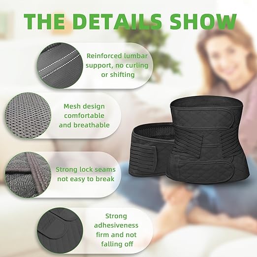 2 in 1 Postpartum Belly Band Wrap Black, C-Section Support Belt XX-Large, Post Partum Support Recovery Waist/Pelvis Belt, Hysterectomy Belly Band Binder Girdle Stomach-BubblyBeeBaby