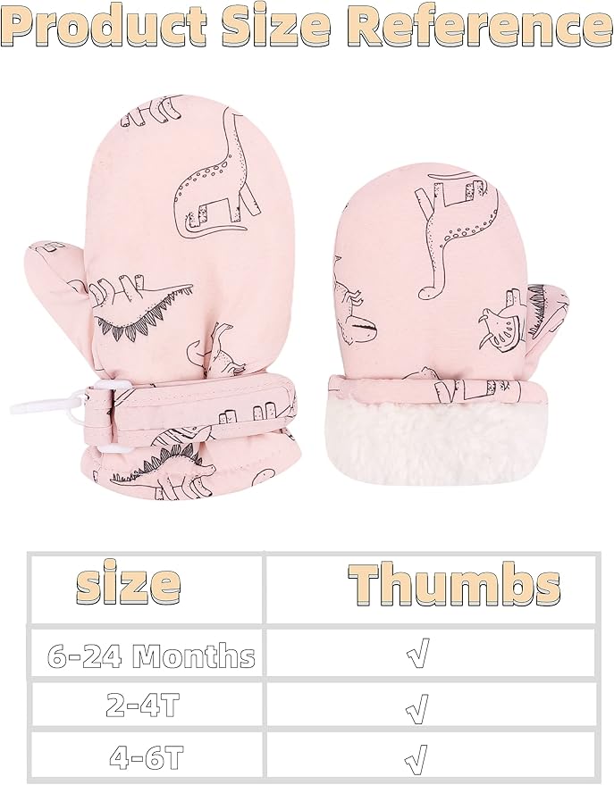 Toddler Gloves Kids Mittens Winter Warm Lined Fleece Gloves Waterproof Snow Baby Mitten for Boys Girls-BubblyBeeBaby