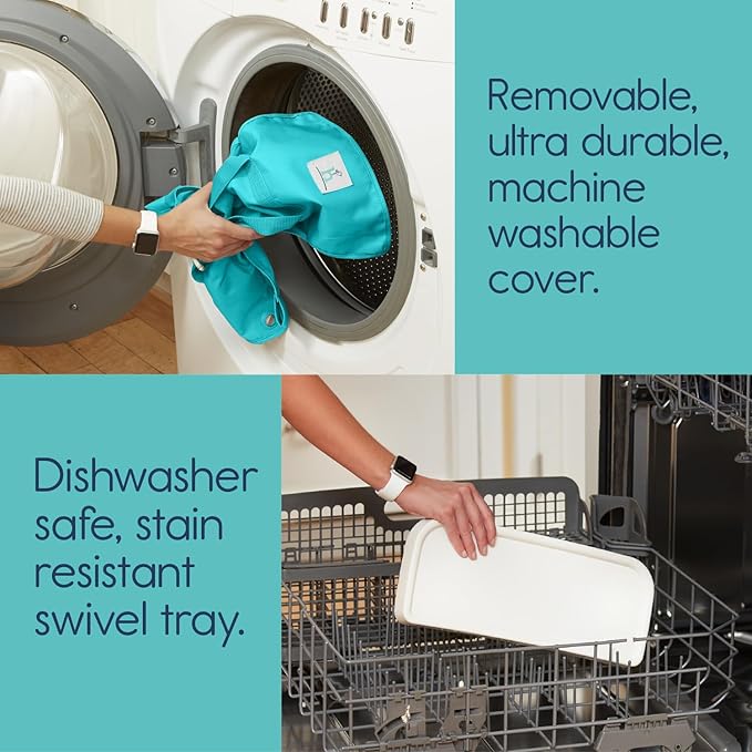 Hiccapop OmniBoost Travel Booster Seat with Tray for Baby | Folding Portable Baby Booster Seat for Dining Table, Camping, Beach, Grandma’s | Tip-Free Design Straps to Kitchen Chairs - Booster Chair-BubblyBeeBaby