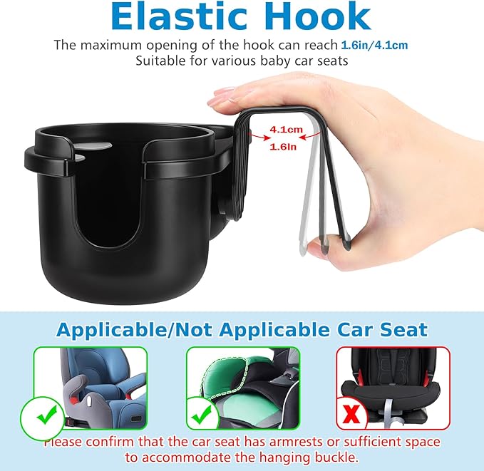 Accmor Child Cup Holder Snack Tray for Convertible Car Seats, Universal Child Cup Holder Compatible with Most Baby Car Seat Models-BubblyBeeBaby