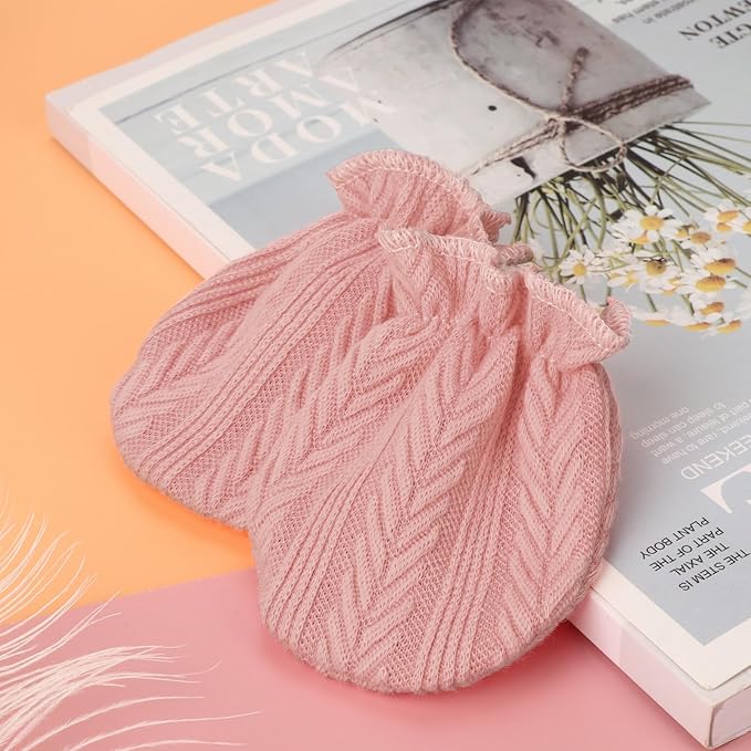 BQUBO Newborn Infant Toddler Mittens No Scratch Cotton Elastic Wrist Gloves Hypoallergenic for 0-6 Months Baby Boys Girls-BubblyBeeBaby