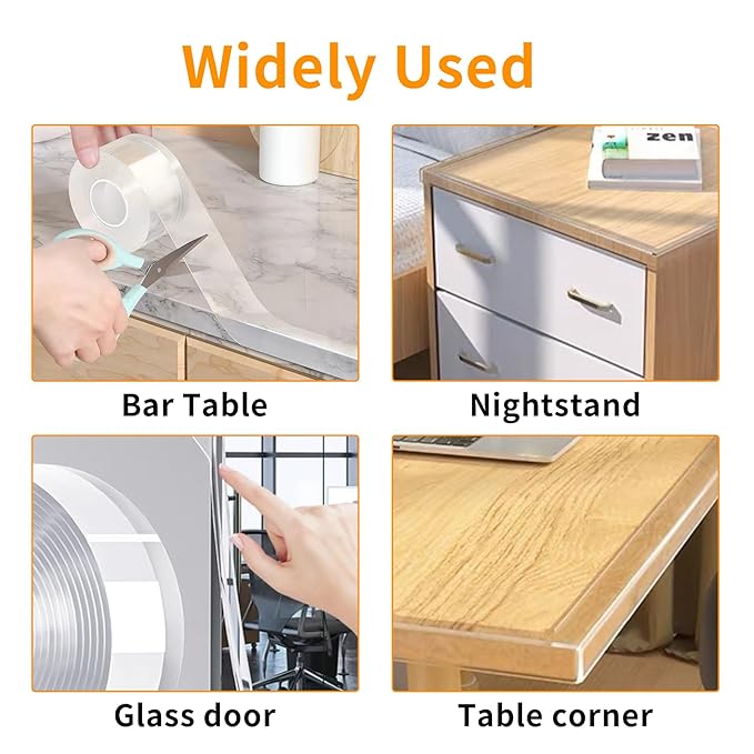 1.57 in x 9.84 FT,Corner Protector Baby,Clear Edge Protector Strip,Sharp Edge Wrap Cover Tape,Self Adhesive Protective Bumper Guards for Cabinet Door,Desk,Glass Table,Bed Furniture and Wall-BubblyBeeBaby