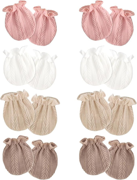 BQUBO Newborn Infant Toddler Mittens No Scratch Cotton Elastic Wrist Gloves Hypoallergenic for 0-6 Months Baby Boys Girls-BubblyBeeBaby