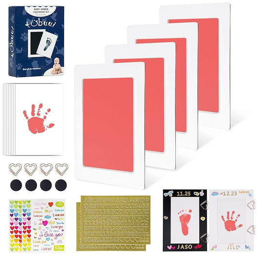 Inkless Baby Hand and Footprint Kit,Clean Touch Ink Pad for Baby Footprint Kit,No Mess Dog Paw Print Kit,DIY Footprint Ink for Baby Keepsake Gifts for Boys and Girls-BubblyBeeBaby