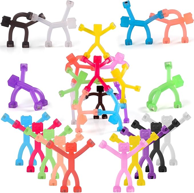 24 PCS Magnetic Travel Toys for Kids, Creative, Portable and Educational, Magnetic-People-Magnet-Men: Cute Robot & Funny Magnets, Small Fidget Toys for Classroom Prizes, Easter Egg Stuffers, Office-BubblyBeeBaby
