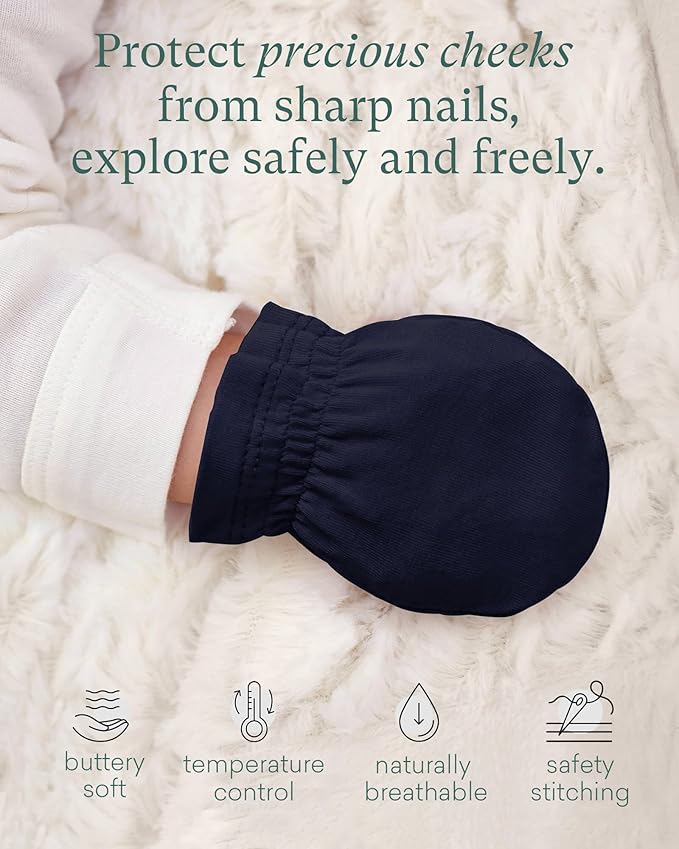 SuperSoft Baby Mittens, Bamboo Viscose Infant Newborn Mittens for Girls Boys No Scratch Gloves 6 Pack-BubblyBeeBaby