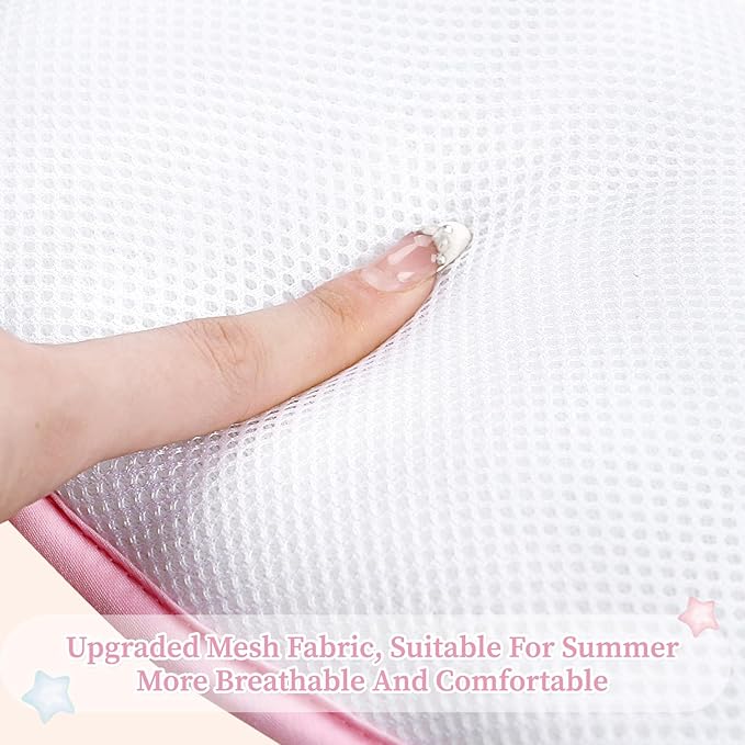 Summer Infant Car Seat Insert, 2 in 1 Baby Car Seat Head Body Support for Newborn Upgrade Mesh Baby Car Seat Insert Stroller Cushion for Boys Girls, Extra Soft and Breathable, Unicorn-BubblyBeeBaby