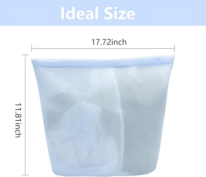 2 Pcs Special Zoning laundry bag for delicates with handles mesh laundry bags washing machine laundry totes travel storage and sorting bag(Blue2)-BubblyBeeBaby