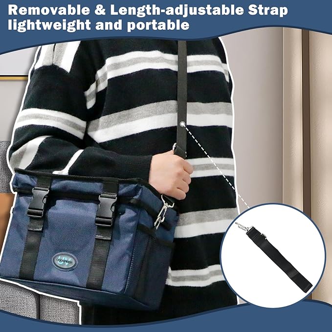 UVC Sanitizer Ozone Box with Timer, Foldable Large Cleaner UV Bag w/strap and USB Port, Portable UVC Light Tote 185nm wavelength for Mask, Cell Phone, Key, Towel 12L/3.17 gal-BubblyBeeBaby