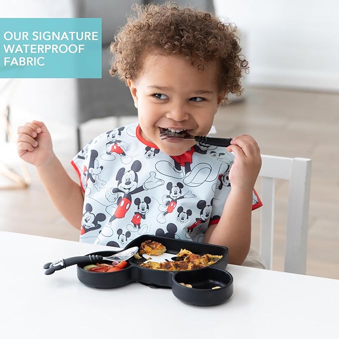 Bumkins Bibs - Toddler Bibs, Waterproof, Large for 1-3 Years, Short Sleeve-BubblyBeeBaby