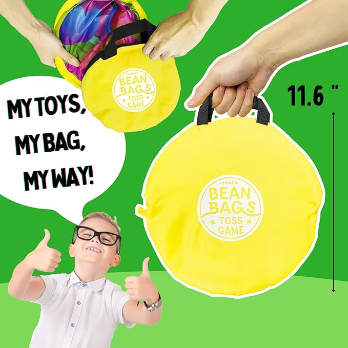 2-in-1 Dinosaur & Animal Bean Bag Toss Game – Double-Sided 27" Target Board with 6 Bean Bags – Outdoor & Indoor Toy for Toddlers & Kids Ages 3-6 – Birthday Gift - Amazon Exclusive-BubblyBeeBaby