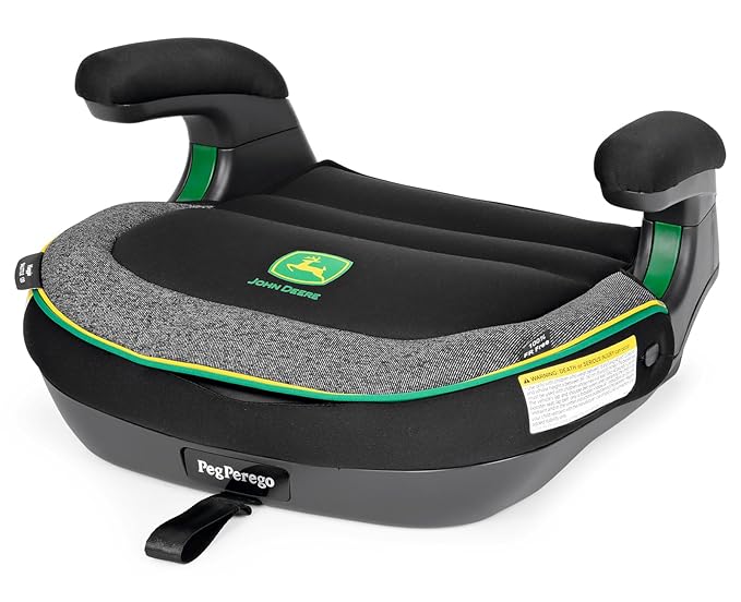 Peg Perego Viaggio Shuttle - Booster Car Seat - for Children from 40 to 120 lbs - Made in Italy - John Deere (Black & Green)-BubblyBeeBaby