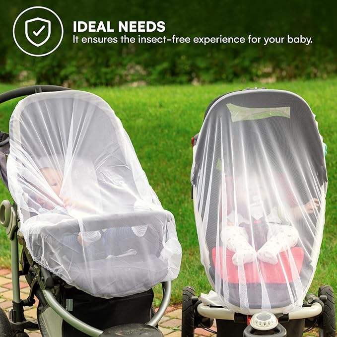 Enovoe Mosquito Net for Stroller, Bassinet, Cradle - Blue Baby Mosquito Net Cover for Playards, Pack N Plays, Mini Crib-BubblyBeeBaby