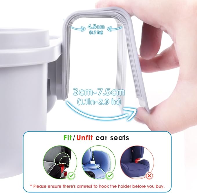 SnackPod Child Cup & Snack Holder for Convertible Car Seats & Strollers - BPA Free - Grey-BubblyBeeBaby