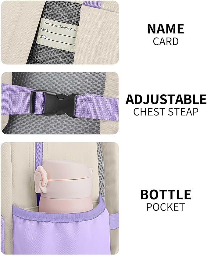 Kids Backpack for Girls: Girls Backpack 6-10 - Kindergarten Elementary School Bookbag for Girl-BubblyBeeBaby