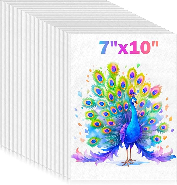 128 Sheets Watercolor Paper, Art Supplies for Kids, 7"x10" Cold Press Water Color Paper, 140lb/300gsm Artist Acrylic Painting Supplies for Adults, Watercolors, Paint Set, Colors, Sketchbook, Journal-BubblyBeeBaby