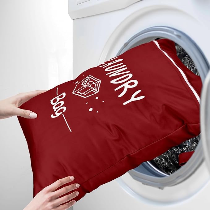 2 Pcs Large Travel Laundry Bags - Waterproof Wet Dry Bags for Gym Clothes, Swimming, Yoga (Wine+Navy)-BubblyBeeBaby