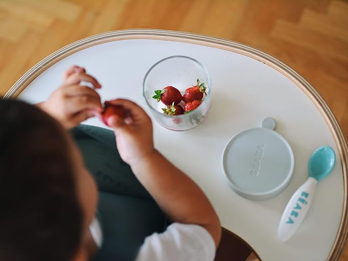 BEABA Silicone Baby Bib, Made with Soft Supple Silicone, Baby Bibs with Baby Food Catcher, Baby Essentials for Baby Feeding-BubblyBeeBaby