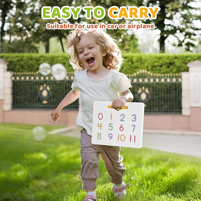 GAMENOTE Magnetic Number Tracing Board, 2 in 1 Double Sided Numbers 1-20 Writing Board for Toddlers & Kids, Preschool Handwriting Learning Toys, Educational Math Manipulatives-BubblyBeeBaby