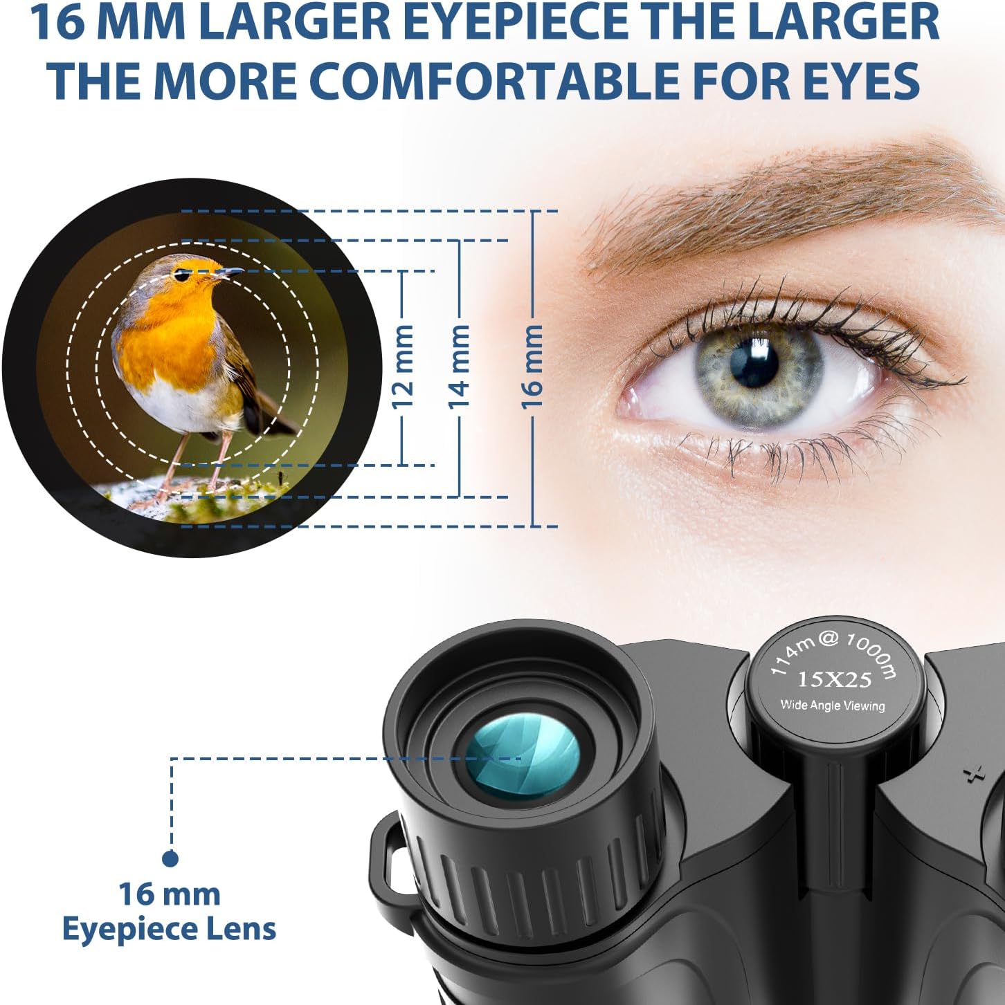 Binoculars 15x25 for Adults,Waterproof Durable & Clear Binoculars with Low Light Night Vision for Sightseeing,Concerts and Bird Watching