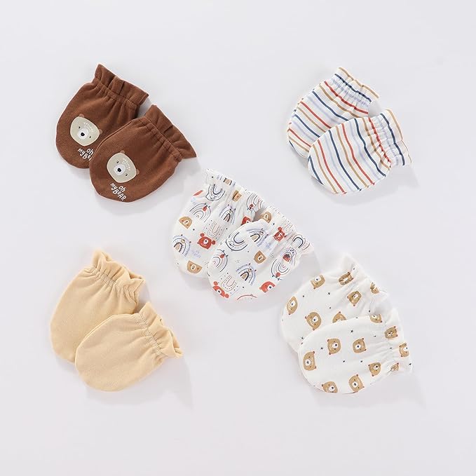 Unisex Baby Cotton Scratch Mittens For Newborn Baby Boys Girls Mittens Accessory 0-6 Months-BubblyBeeBaby