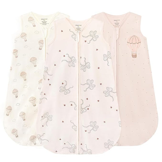 JELLYMONI Baby Sleep Sack 18-24 Months, 100% Cotton 3 Pack 0.5 TOG Baby Wearable Blanket Infant Sleep Sack with 2-Way Zipper Newborn Sleep Sacks-BubblyBeeBaby