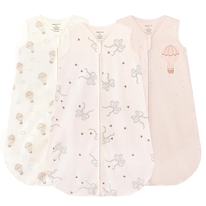 JELLYMONI Baby Sleep Sack 12-18 Months Wearable Blanket for Baby, 100% Cotton 3 Pack Infant Toddler Sleeping Sack Lightweight Soft 2-Way Zipper Sleepsack-BubblyBeeBaby