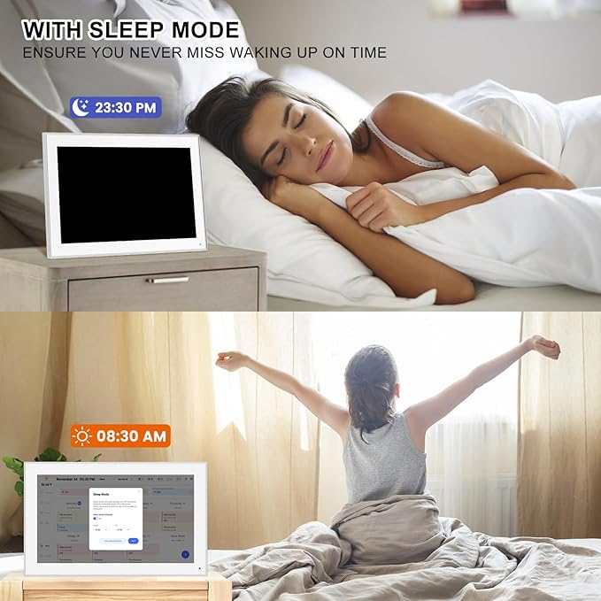 15.6 Inch Smart Digital Calendar Wall Planner & Chore Chart, IPS FHD 1920x1080 Touchscreen Interactive Display for Family Schedules, Streamline Household Organization-BubblyBeeBaby