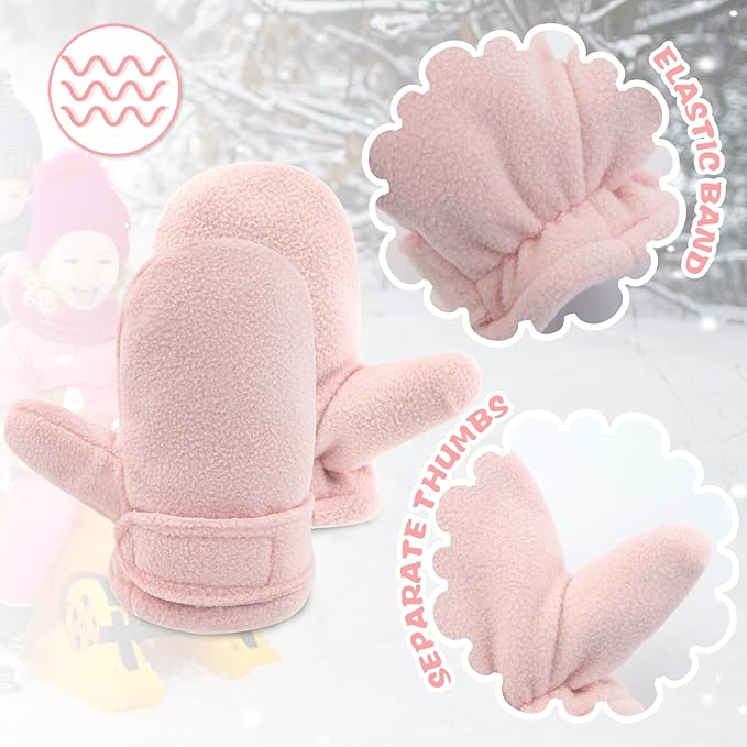 BAVST Baby Toddler Winter Mittens Girls Warm Fleece Lined Gloves Kids Sherpa Lined Mittens for Boys-BubblyBeeBaby