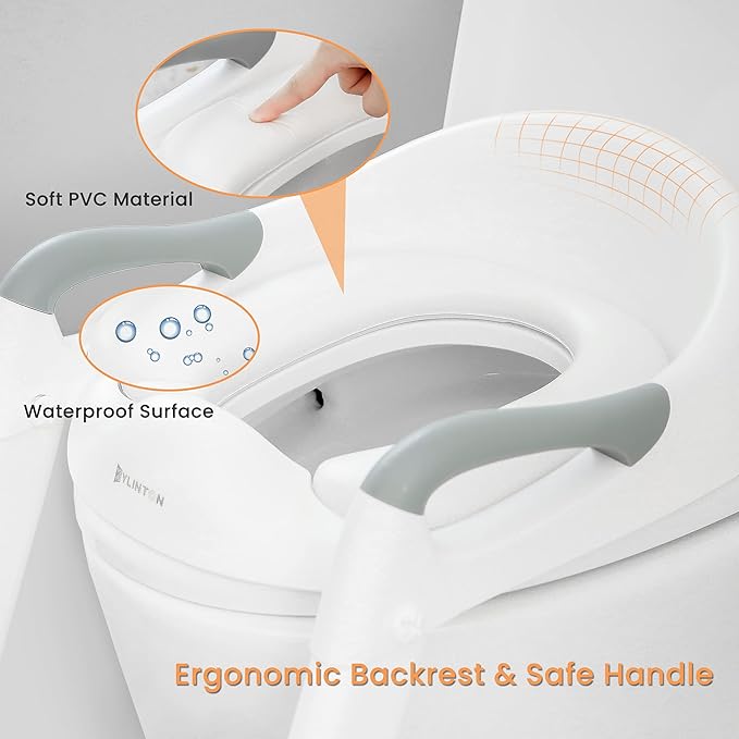 JASSONE® Potty Training Seat, Toddler Step Stool, 2 in 1 Toilet for Kids, Baby Seat with Splash Guard and Anti-Slip Pad for Boys Girls, Blue-BubblyBeeBaby