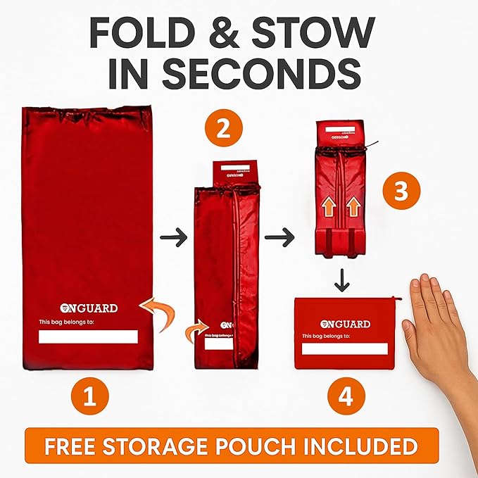 ONGUARD Waterproof Single and Double Stroller Bag for Airplane - Travel Stroller Cover for Air Travel and Storage - Gate Check Bag Backpack- Baby Airplane Essentials - Red-BubblyBeeBaby