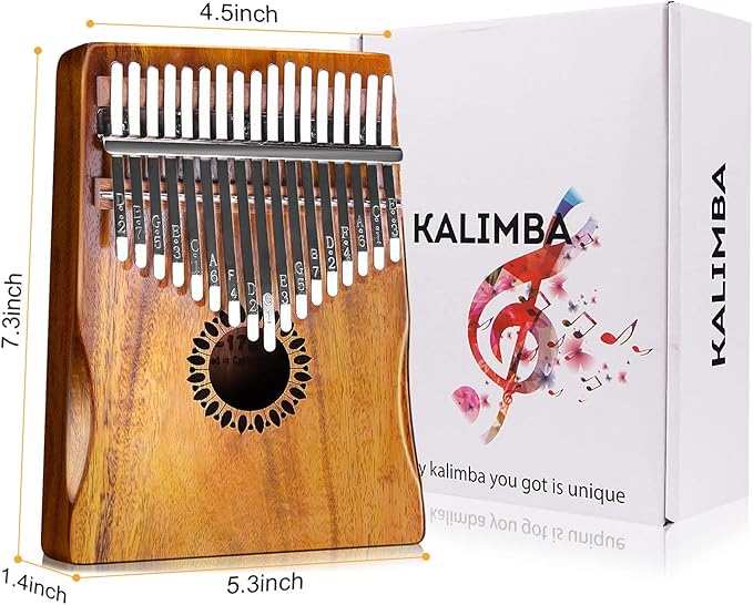 Kalimba Thumb Piano 17 Keys, Portable Mbira Finger Piano Gifts for Kids and Adults Beginners Wood-BubblyBeeBaby