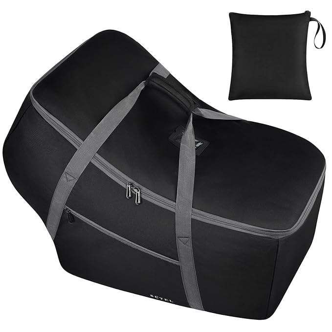 Infant Car Seat Travel Bag Fit Nuna Pipa All Model Car Seat and Base, Fit Doona Baby Stroller, Padded Car Seat Bags for Air Travel, Gate Check Bag with Side Pocket, 5 Protective Feet, Storage Bag-BubblyBeeBaby