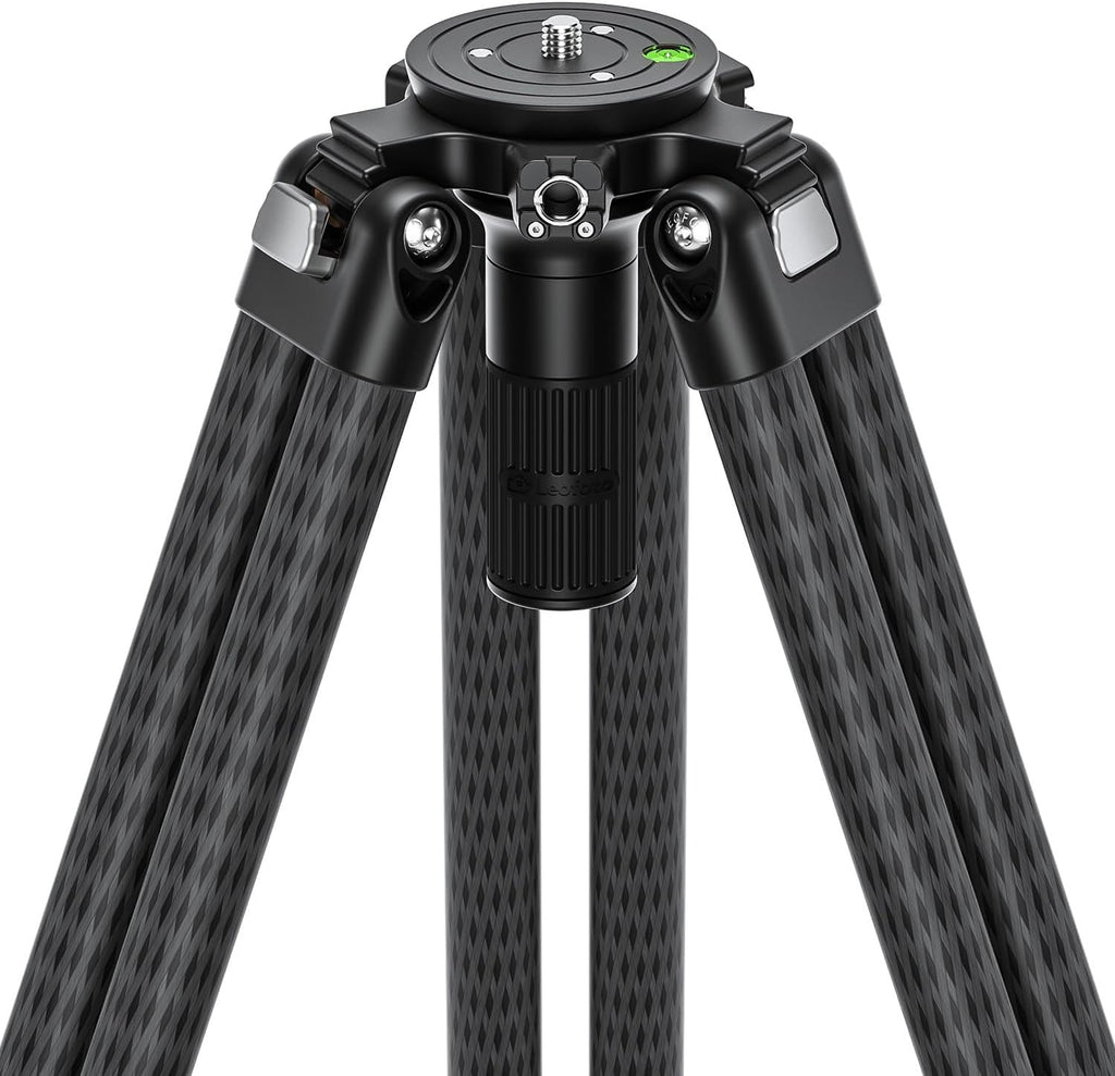 Leofoto LVC-253C+BV-20 Video Tripod, Twin Leg, Integrated Bowl, Leveling Base with Handle, 3 Leg Sections, Fluid Head Set, Lever Release Clamp