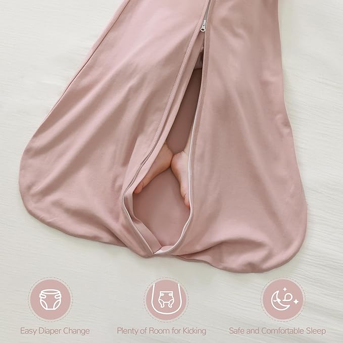 JELLYMONI Baby Sleep Sack 6-12 Months 100% Cotton Wearable Blanket, 0.5 TOG Soft Lightweight Toddler Sleeping Sack 3 Pack 2-Way Zipper Newborn Sleep Sacks-BubblyBeeBaby