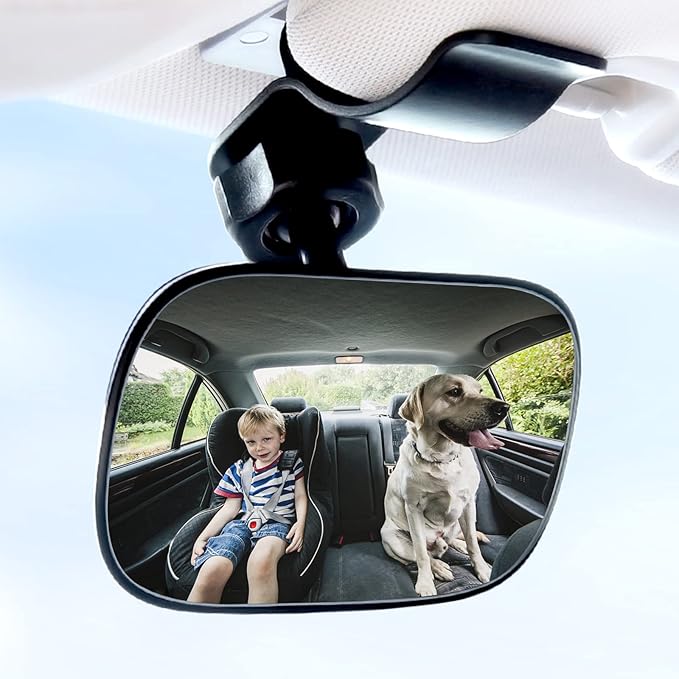 Universal Car Interior Rearview Baby Mirror Wide Angle Convex Mirror Clip-on mirrors for Viewing Rear Passengers-BubblyBeeBaby