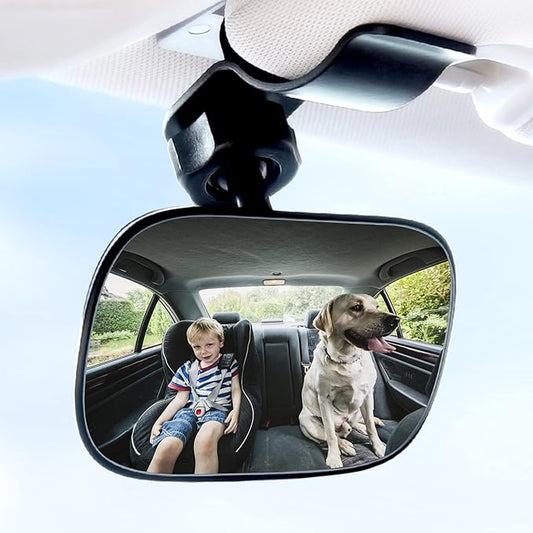 Universal Car Interior Rearview Baby Mirror Wide Angle Convex Mirror Clip-on mirrors for Viewing Rear Passengers-BubblyBeeBaby