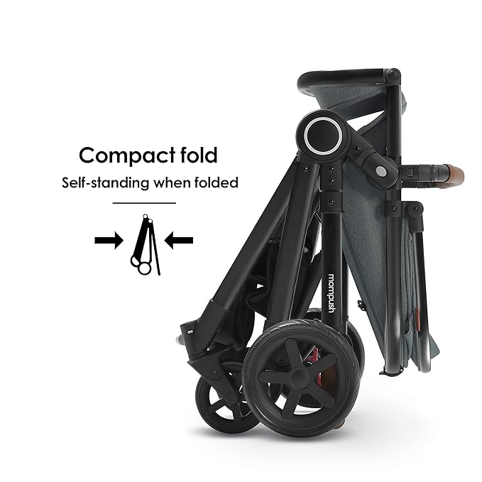 Mompush Ultimate 2 Baby Stroller for Infant and Toddler with Newborn Mode and Reversible Seat, All-Terrain Stroller with All-Wheel Suspension, Includes Car Seat Adapter and Large Storage Basket-BubblyBeeBaby