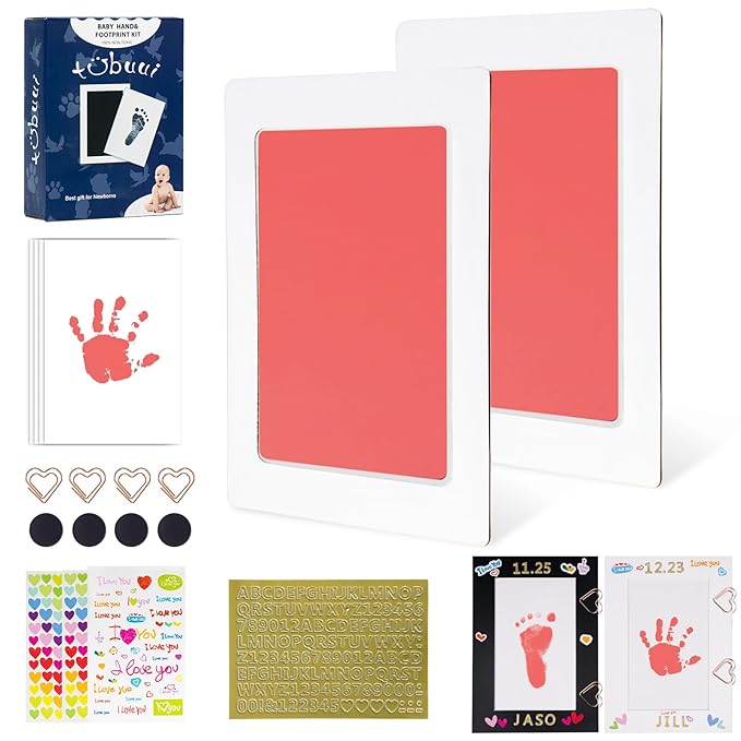 Inkless Baby Hand and Footprint Kit,Clean Touch Ink Pad for Baby Footprint Kit,No Mess Dog Paw Print Kit,DIY Footprint Ink for Baby Keepsake Gifts for Boys and Girls-BubblyBeeBaby