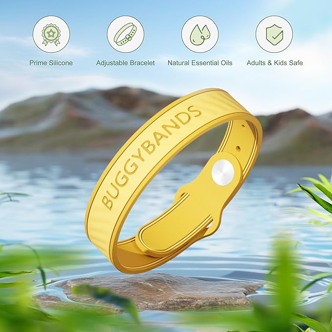 18 Pack Mosquito Repellent Bracelets, Silicone Mosquito Repellent Bands with DEET Free, Natural & Waterproof Bug Wristbands for Kids and Adults, Outdoor Traveling Protection-BubblyBeeBaby