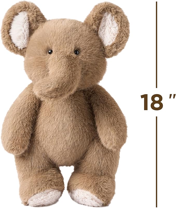 iPlay, iLearn Elephant Stuffed Animal, Soft Baby Plush Elephant Toy, Infant 18" Big Cute Fluffy Animal Toy, Ultra Soft Nursery Bedtime Huggable Birthday Gifts for Toddlers Girls Boys Kids Age 0 and up-BubblyBeeBaby