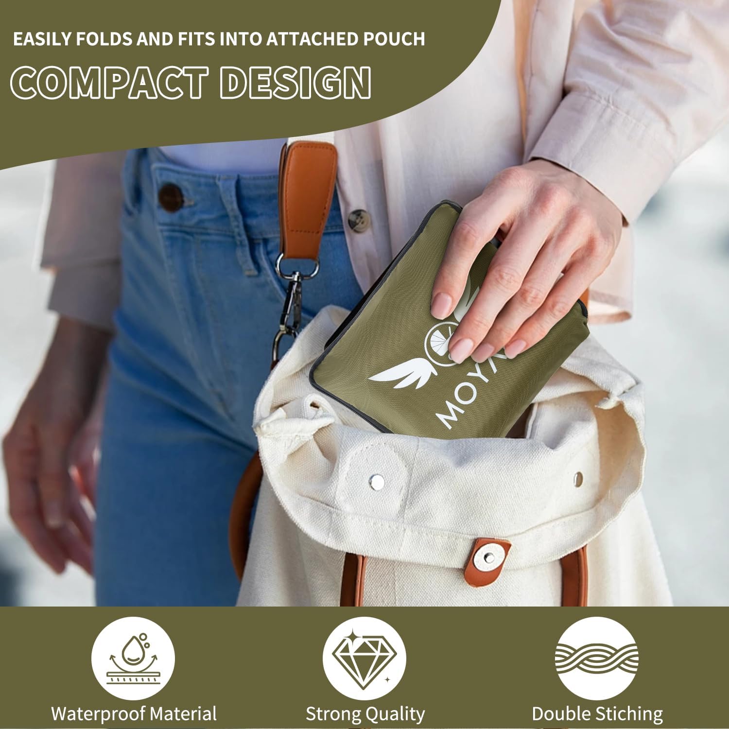 MOYAQI Stroller Travel Bag for Airplane, Gate Check Bag Backpack with Durable Nylon,Adjustable Carry Straps,Infant Carriers & Booster Seats (Olive Green)