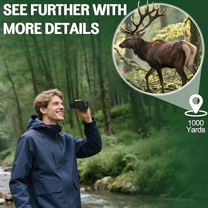 12x32 Compact Binoculars for Adults Kids - Aurosports Small Binoculars for Birdwatching - High Power Easy Focus Lightweight Binocular for Traveling Hunting Cruise Ship Hiking-BubblyBeeBaby