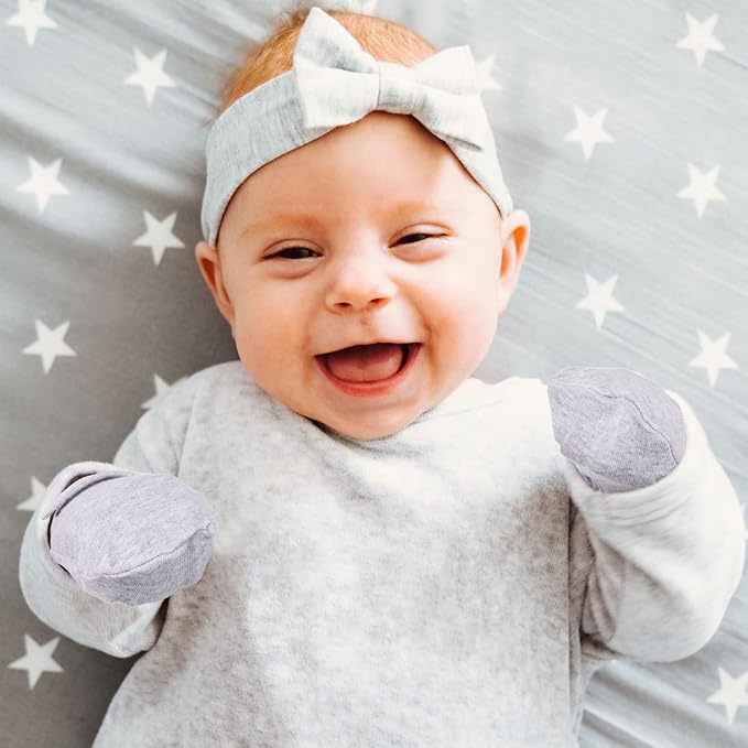 Newcotte Adjustable Baby Mittens No Scratch Newborn Cotton Breathable Gloves Warm Baby Mitts for Boys-BubblyBeeBaby