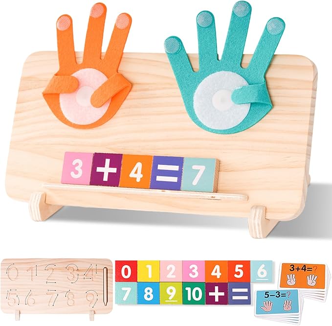 Hirger Preschool Learning Toys for Toddlers 2-4, Educational Math Manipulatives Number Counting Blocks for Kids, Montessori Toy for Boys Girls Age 2+ Birthday Gifts-BubblyBeeBaby
